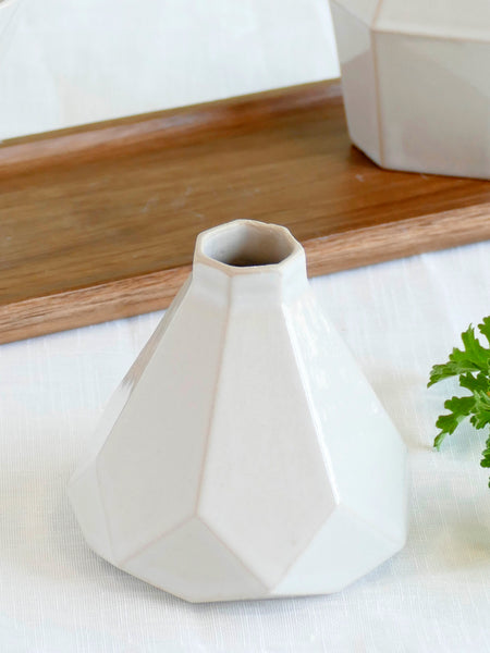 Ceramic Havdalah Set Beige Clay with Off - White Glaze, includes a Wine Cup, Candleholder, Besamim Spices Holder and Bamboo Plate