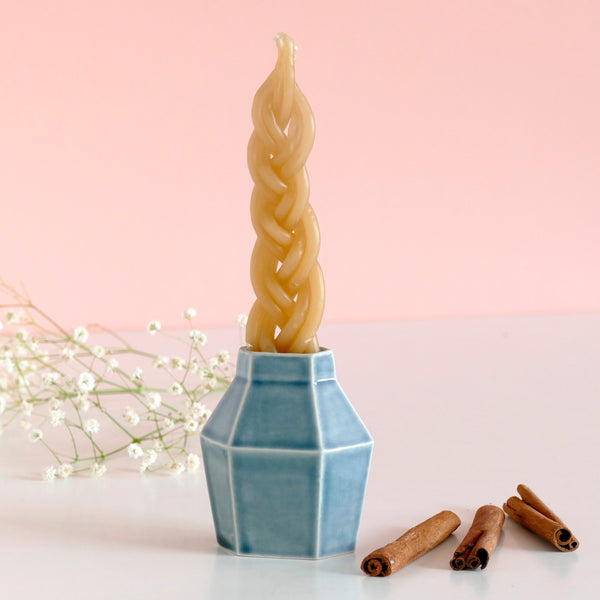 Havdalah candle holder - Hand made in Israel. Modern geometric Judaica piece - ceramic Havdalah candle holder, for a stylish Havdalah weekly ritual, Handmade of ceramic, choose your favorite glaze color.