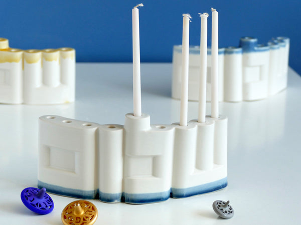 'Shalom' Hanukkah Menorah, שלום Hebrew Letters Hanukkiah // OOAK Imperfection First Sample on SALE