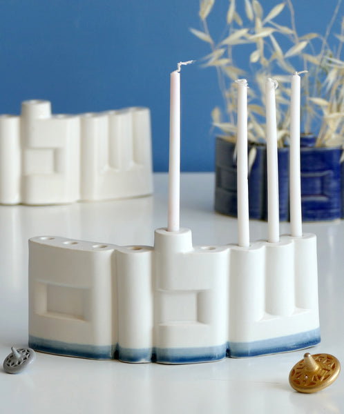 'Shalom' Hanukkah Menorah, שלום Hebrew Letters Hanukkiah // OOAK Imperfection First Sample on SALE