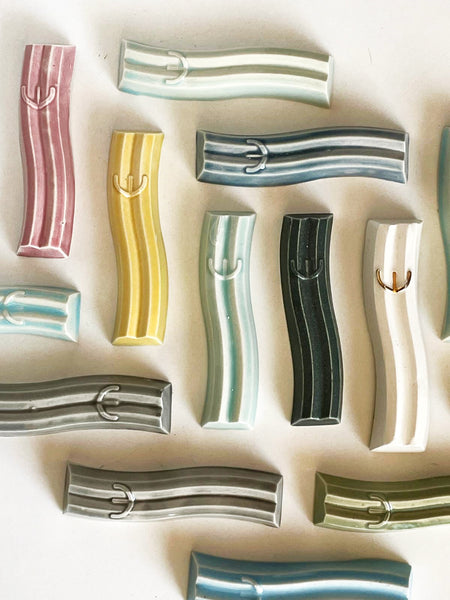 Mystery box of 3 Mezuzah cases, hand made of ceramic - wavy style.
The box includes three Mezuzah cases in the same design - the glazes combination is a surprise - three different colors - in attractive discount of 50%.