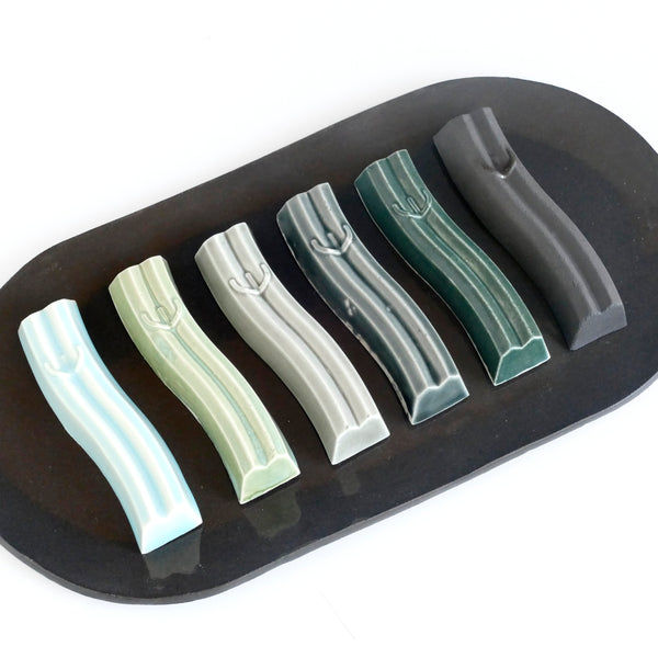 3 Mezuzah Cases Mystery Box, Wavy Style Ceramic Mezuzahs for 2.7'' Scroll, in Various Glaze Shades, 50% Discount, Surprising Colors Combo