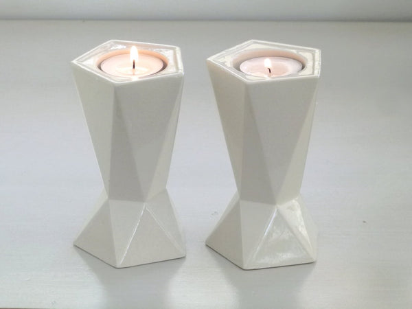 Two different designs in one pair of candlesticks, for different moods and atmospheres!
