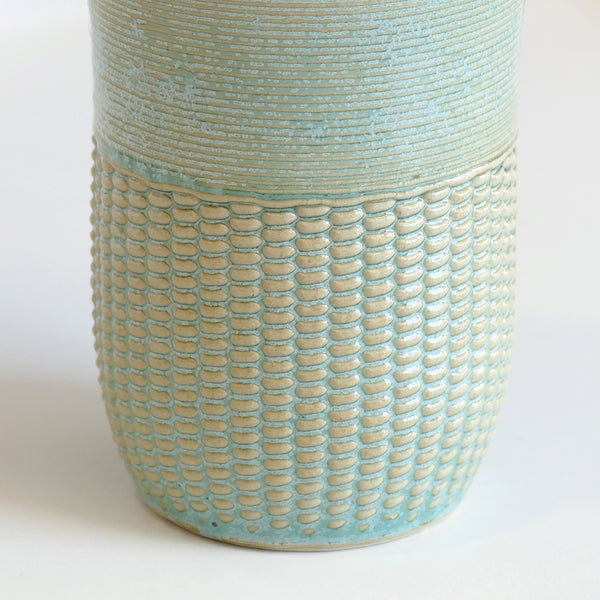 This elegant set of Kiddush cup and plate has a gentle pearls pattern - created in a unique method by a clay 3D Printer. Enjoy now - for a limited time only - Early Bird Sale of 3D Printed Clay Kiddush cu