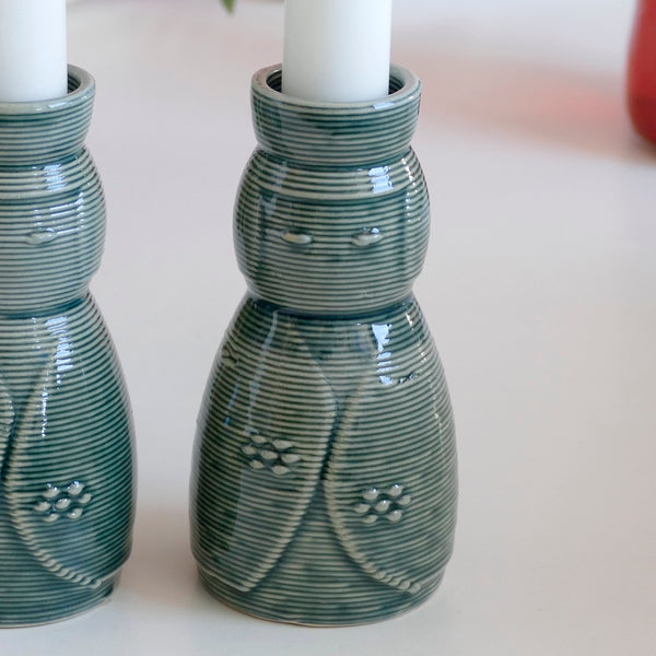 An original gift idea for modern Jewish family a Modern Shabbat pair of Candlesticks - Be the first one to buy This innovative Kokeshi doll inspired candleholders for Shabbat table.