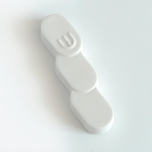 New Mezuzah Design - Wavy Zig Zag - Off White Clay Mold, Glossy Glaze - Fits 7cm Scroll - Special Price