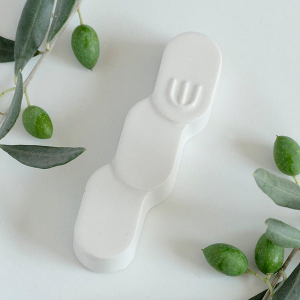 New Mezuzah Design - Wavy Zig Zag - Off White Clay Mold, Glossy Glaze - Fits 7cm Scroll - Special Price