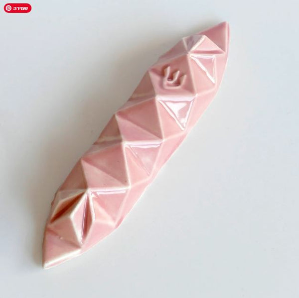 Mezuzah case pink ceramic by studio Armadillo