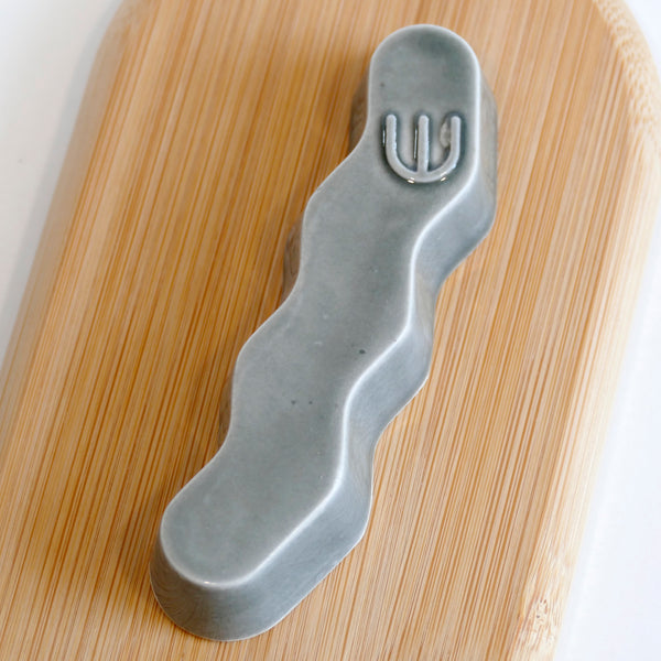 New Mezuzah Design - Pop Zig Zag - Grey Glaze, Clay Mold, Fits 7cm Scroll - Special Price (Copy)