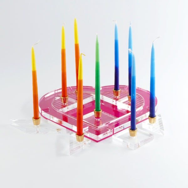 modular Chanukiah - heart shaped puzzle playful Menorah