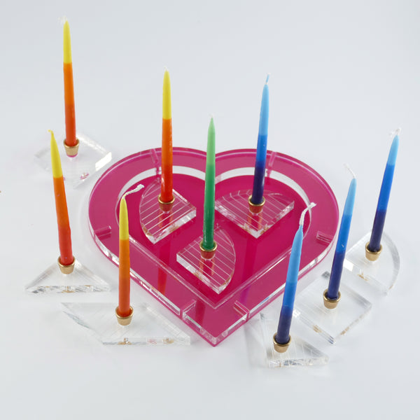 playful modular Hanukkah Menorah - inspired by Tangram puzzle