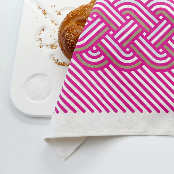 Challah cover for Shabbat table - minimalist geometric design