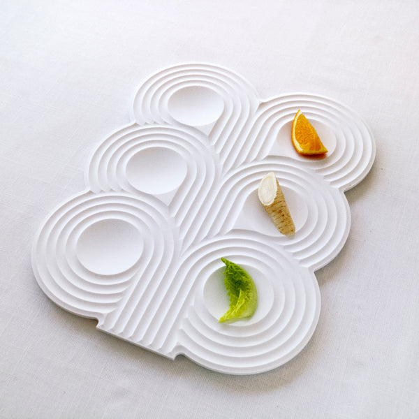 minimalist Seder Plate - white corian