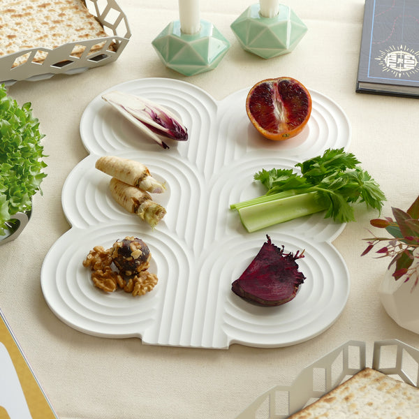 modern Seder table setting - with contemporary Judaica items made in Israel