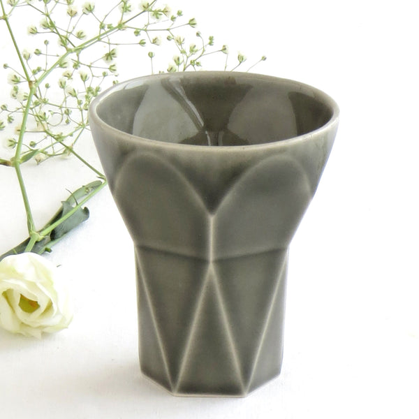 Shabbat Kiddush Cup - Modern Minimalist Grey Ceramic