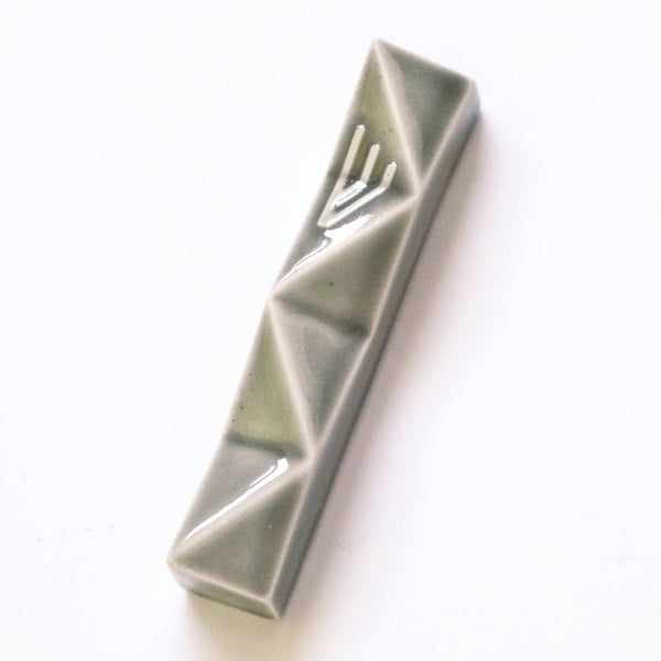 Minimalist Mezuzah Case, Grey ceramic, hamdmade in Israel