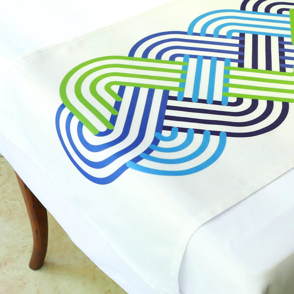 original geometric Challah pattern- Table runner