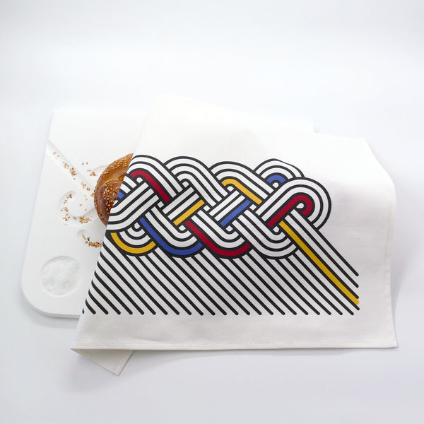 modern minimalist Challah cover - bauhaus colors 