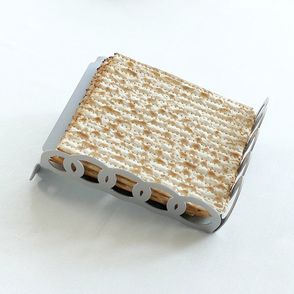 matzah tray - modern judaica - minimalist metal Matzoh plate