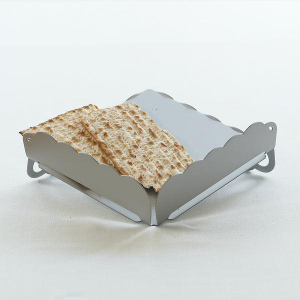 Matzo Tray, Passover Table Centerpiece, with Rings Pattern, Made of Aluminum