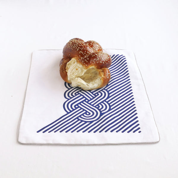challah cover for modern shabbat table - geometric op art design