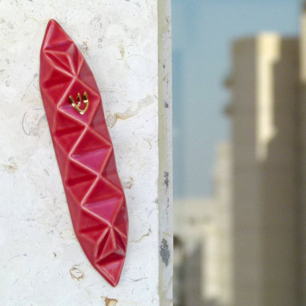 modern red mezuzah