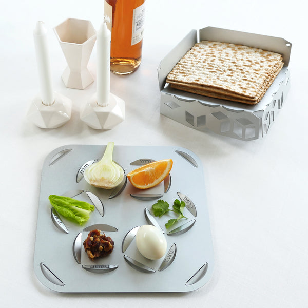 modern passover table setting - seder night decoration