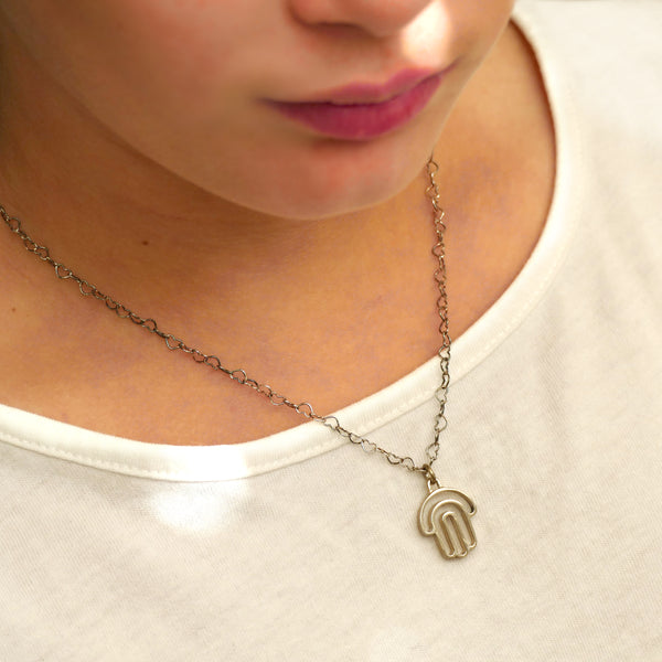 Bat-Mitzva modern hamsa necklace made in Israel