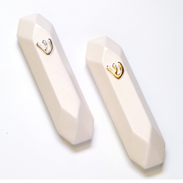 Modern Judaica geometric Mezuzah case