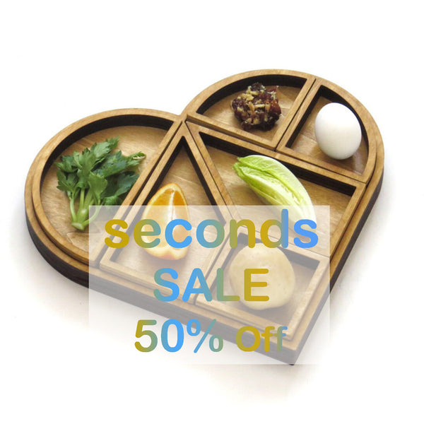 Imperfection Sale - 50% Off - Sale - Wooden Heart Tangram Seder plate