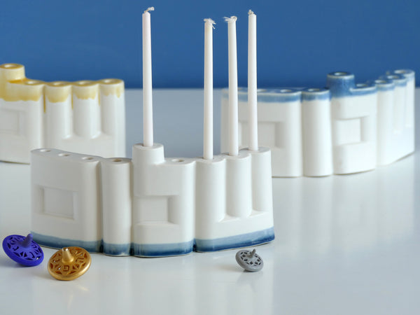 'Shalom' Hanukkah Menorah, שלום Hebrew Letters Hanukkiah // OOAK Imperfection First Sample on SALE