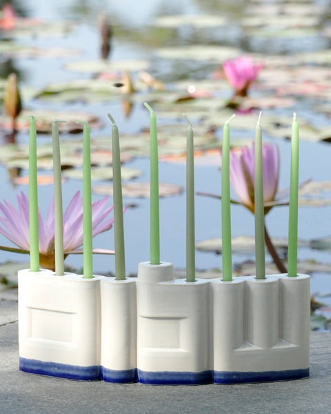 Out of the desire to surround ourselves with peace (Shalom), we present the 'Shalom' Menorah for 2025.
The 'Shalom' Menorah is hand casted by us in the studio. We cast and finish every piece, praying that peace will fill the land.