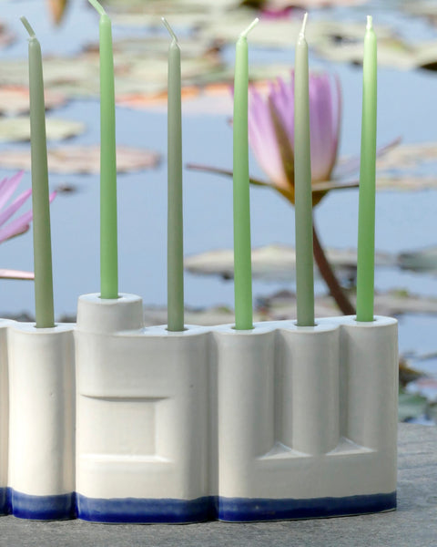 Out of the desire to surround ourselves with peace (Shalom), we present the 'Shalom' Menorah for 2025.
The 'Shalom' Menorah is hand casted by us in the studio. We cast and finish every piece, praying that peace will fill the land.