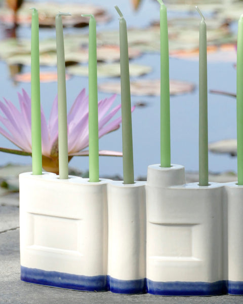 Out of the desire to surround ourselves with peace (Shalom), we present the 'Shalom' Menorah for 2025.
The 'Shalom' Menorah is hand casted by us in the studio. We cast and finish every piece, praying that peace will fill the land.