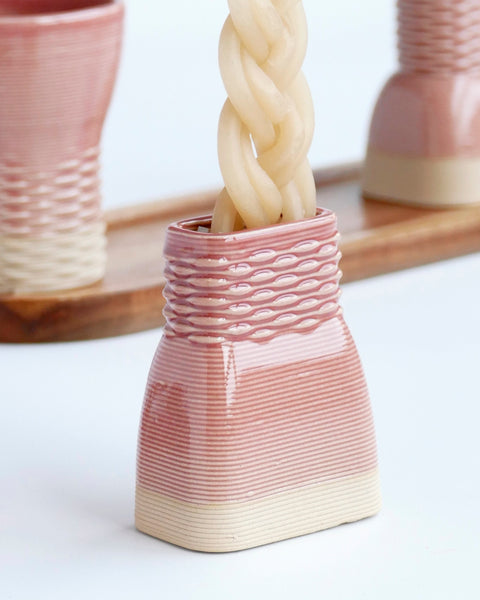 This elegant Havdalah set is created in a unique method by a clay 3D Printer.

This modern Ceramic Judaica set - consist of all items needed for a Havdalah weekly ritual - a wine cup, a candleholder, Besamim holder 