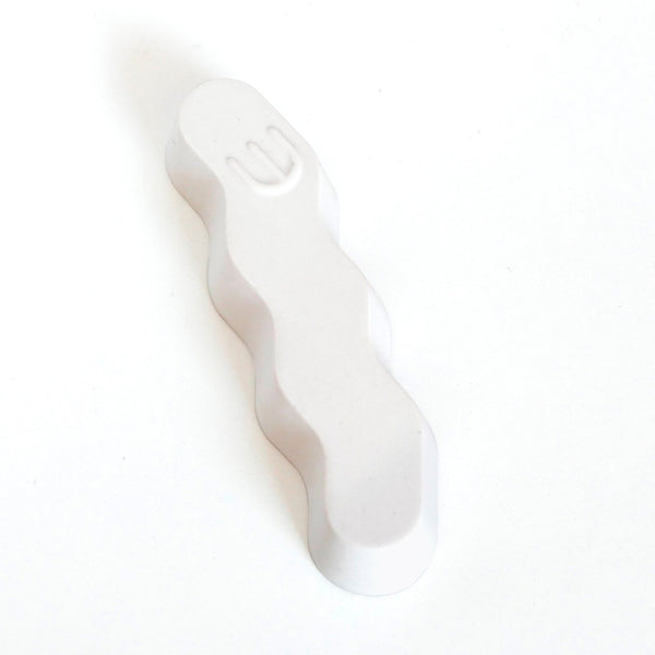 New Mezuzah Design - Pop Zig Zag - Off -White Glaze,  Clay Mold, Fits 7cm Scroll - Special Price