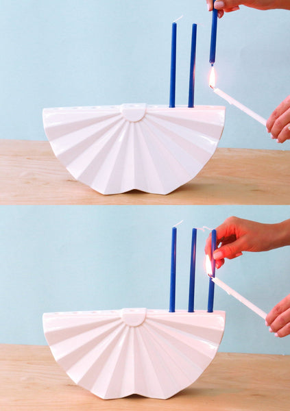Modern Ceramic Hanukkah Menorah – Handcrafted Origami Design