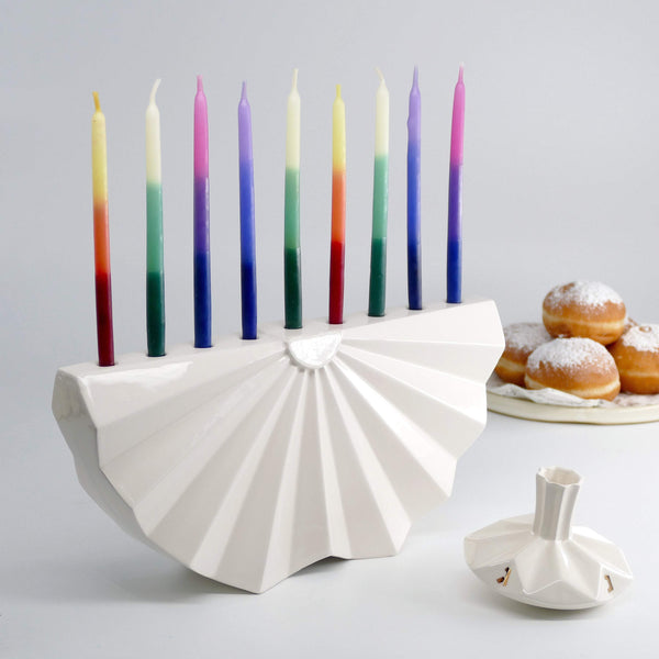 Contemporary Judaica - Origami inspired Hanukkah Menorah
