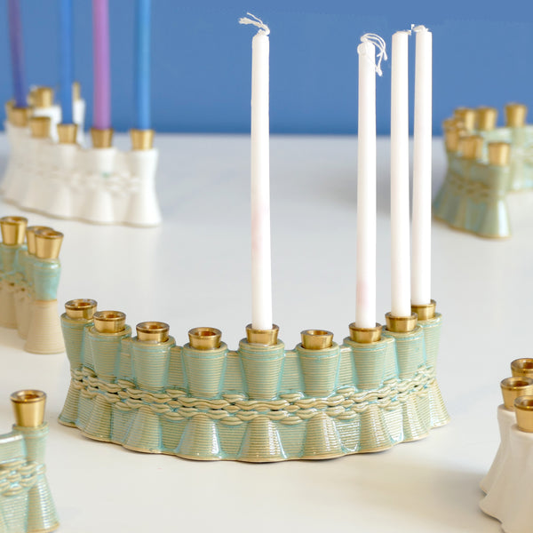 Hanukkah Mystery Box - Get 2 Clay 3D Printed Menorah Samples, pay for 1 חנוכיה מקרמיקה בהדפסת תלת מימד