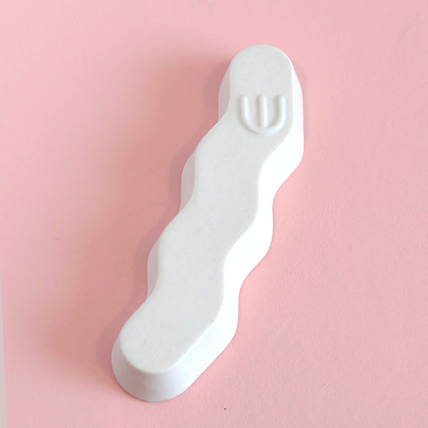 New Mezuzah Design - Pop Zig Zag - Off -White Glaze, Clay Mold, Fits 7cm Scroll - Special Price