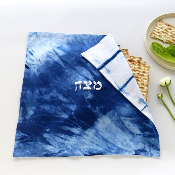 Modern Matzah Cover - Shibori Judaica