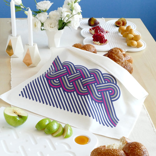 Rosh Hashanah table setting with modern Judaica trendy gifts