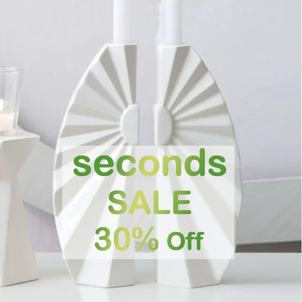 Imperfection Sale - 30% Off - Origami Shabbat candlesticks. White ceramic