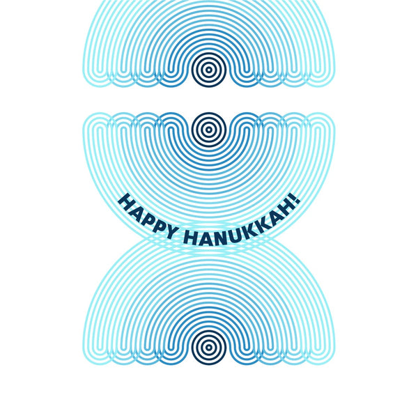 Hanukkah Table Runner - Geometric Menorah Print on Cotton