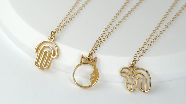 geometric pendants - a collection of modern judaica necklace