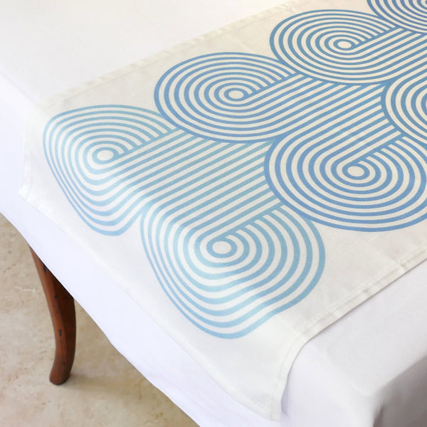 original geometric waves pattern- Table runner