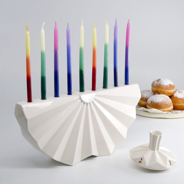 Contemporary Judaica - Origami inspired Hanukkah Menorah