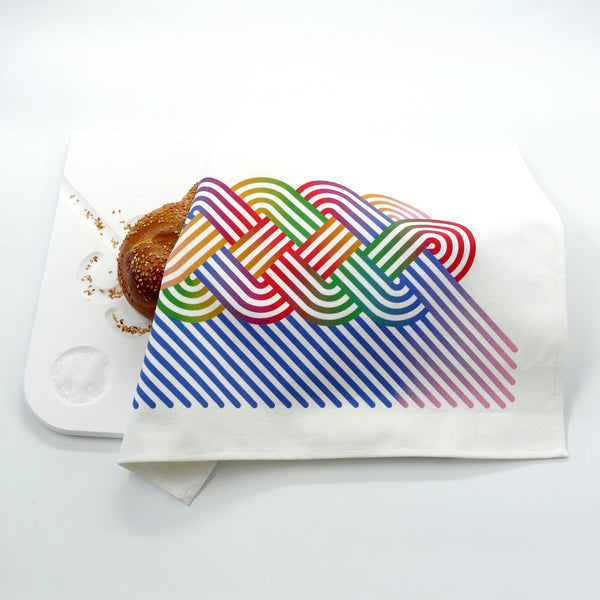 colorful Challah cover for modern Shabbat table