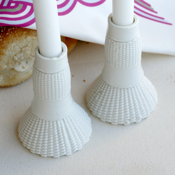 off white ceramic candleholders 3d printed on sale