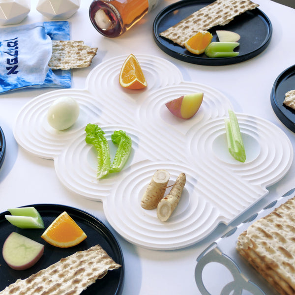 Corian Seder plate - contemporary Judaica modern Jewish home